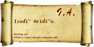 Izsó Arián névjegykártya